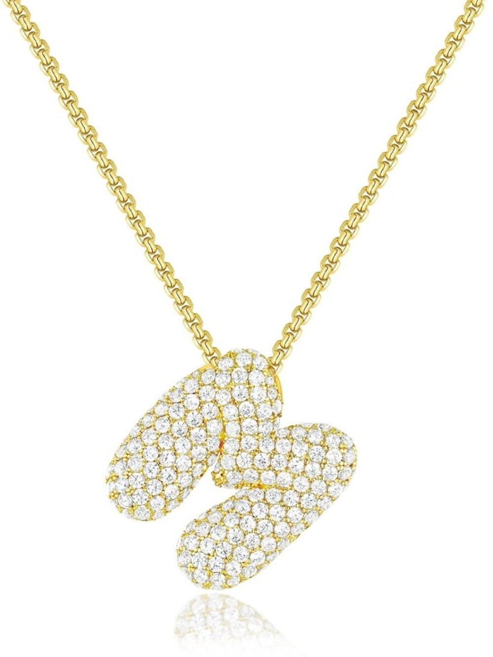 Trendy Bubble Letter Necklace for Women | Customizable Initial Jewelry Gift